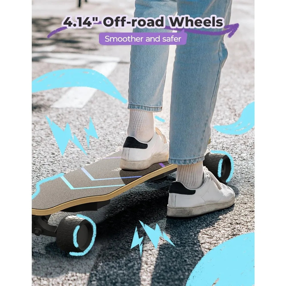 Electric Skateboard With Remote Control 12.5 Miles Range