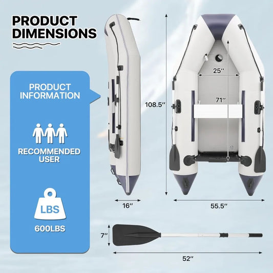 Person Inflatable Boat(Oars Included)