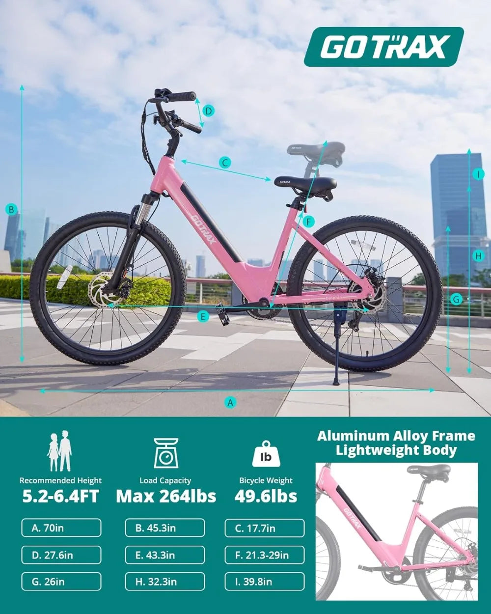 26" Electric Bike Max Range 30Miles