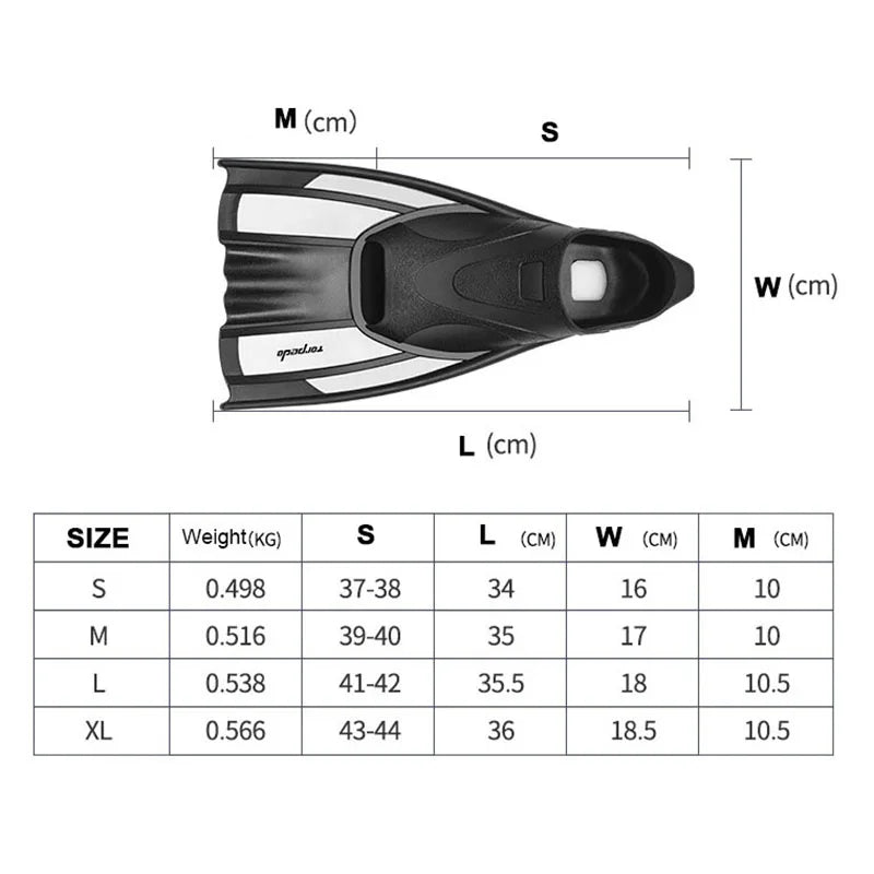 Professional Flexible Comfort Non-Slip Swim Flippers