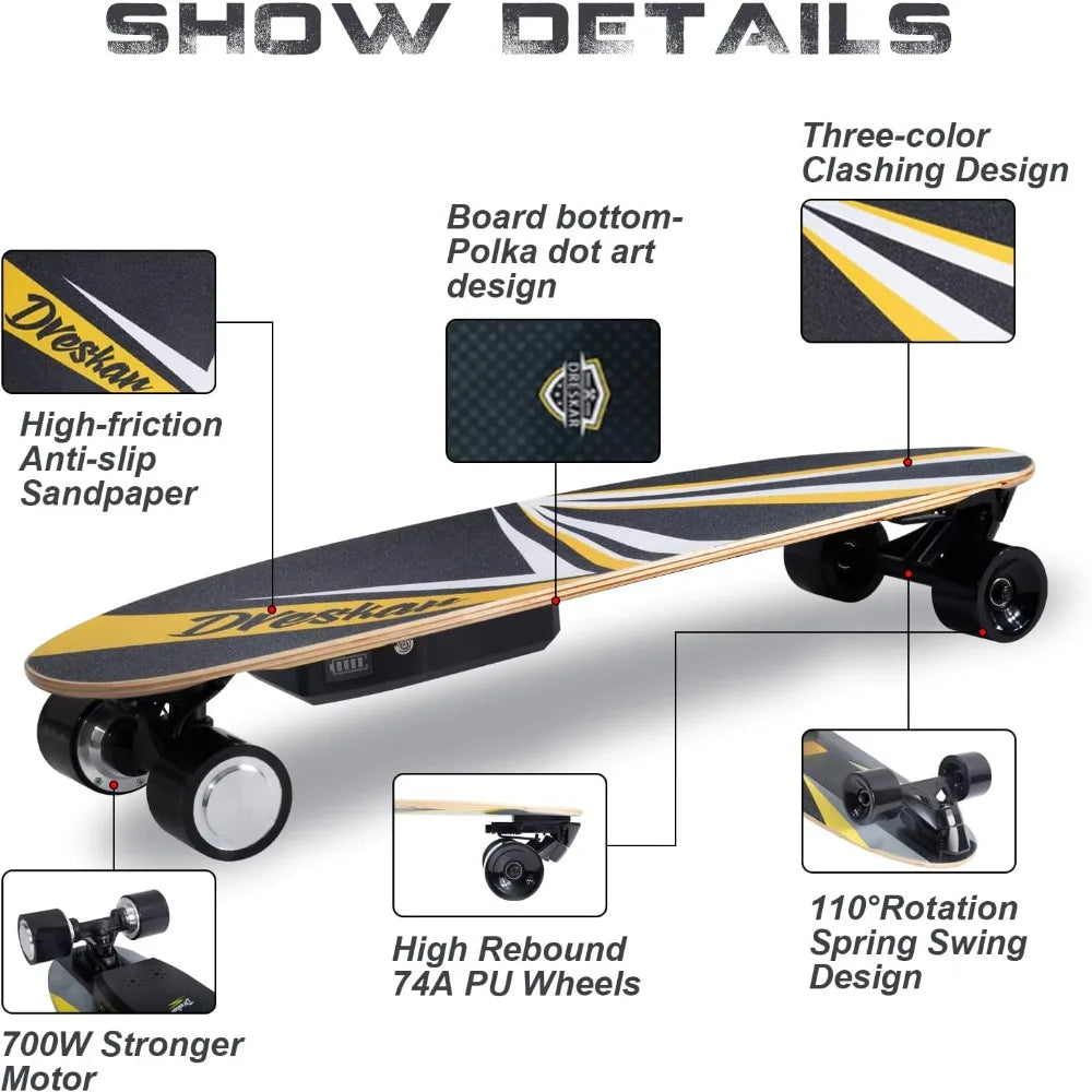 Longboard Cruiser With Remote Control Skate Board