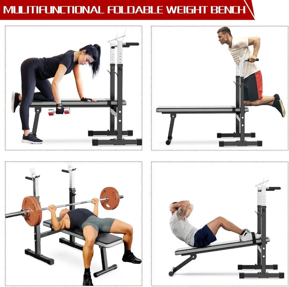 Adjustable Weight Bench Press with Squat Rack