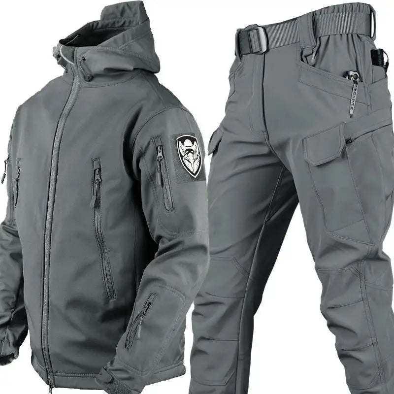 Outdoor Shark Skin Warmth Jackets Pants Set