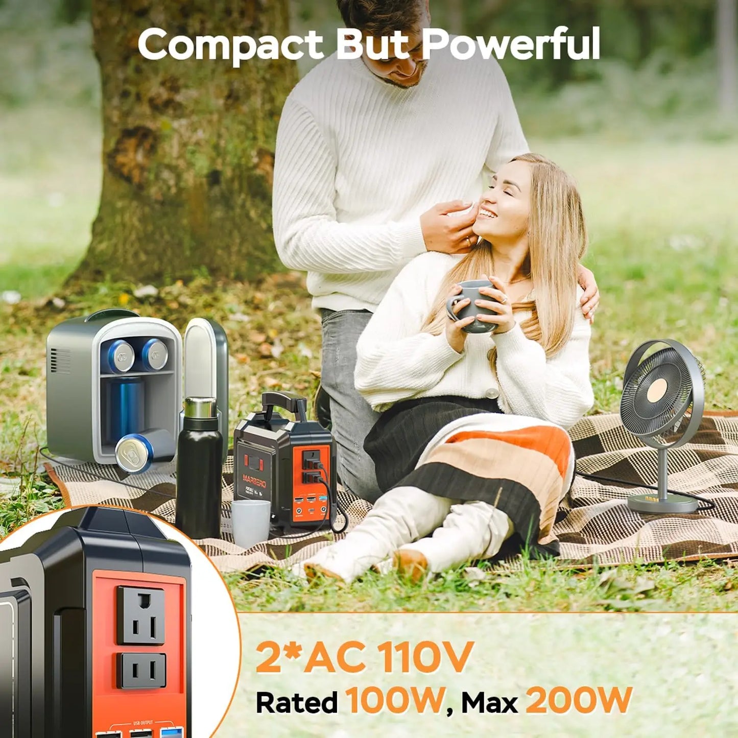 Camping Solar Generator with AC Outlet 110V