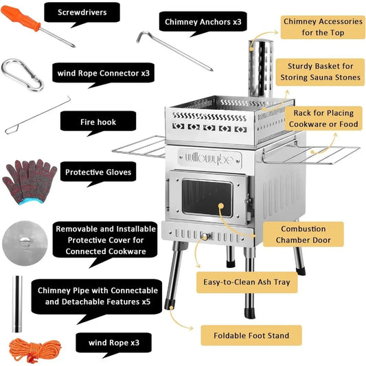 Portable Camping Wood Stove for Dry Sauna