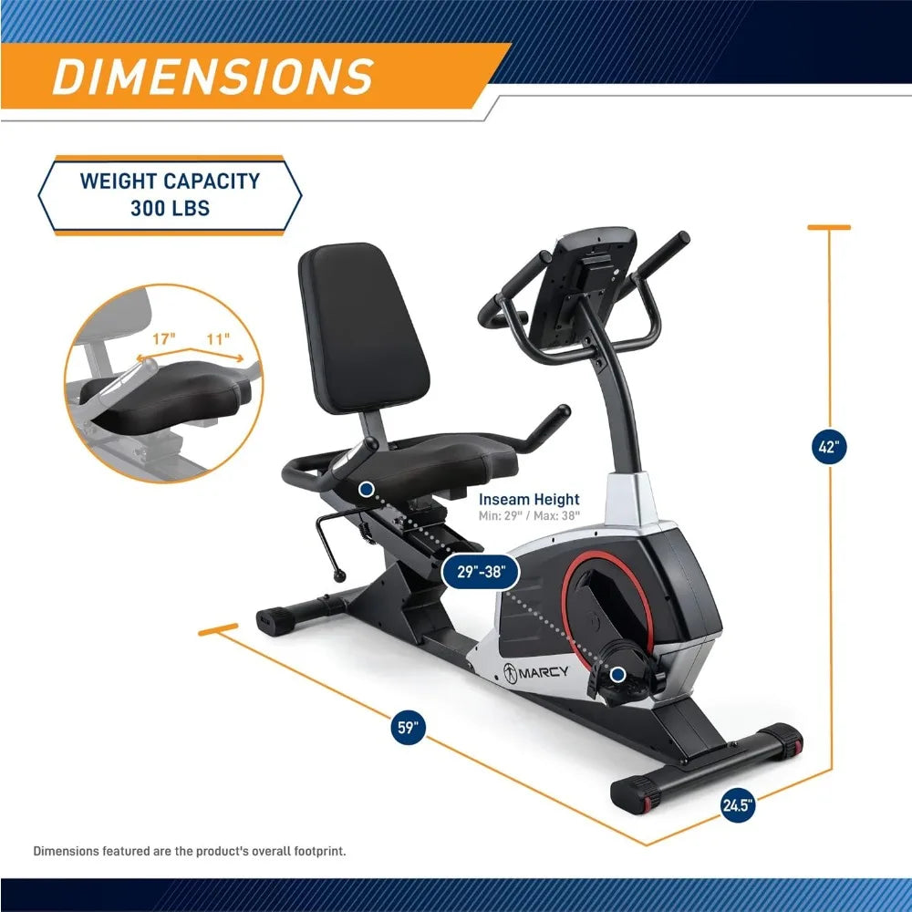 Exercise Bike with Adjustable Seat, Pulse Monitor