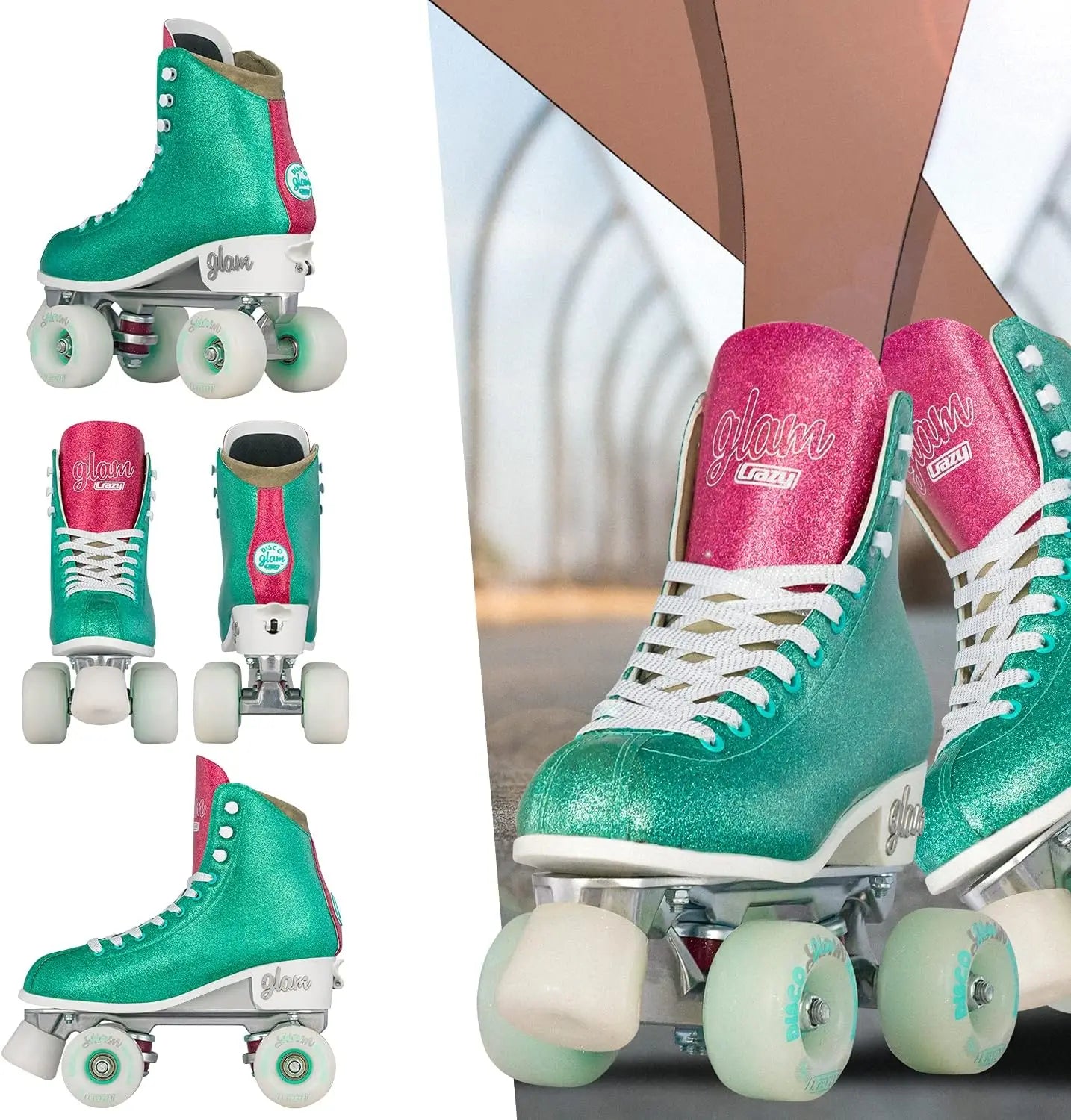 Glam Roller Skates Adjustable or Fixed Sizes