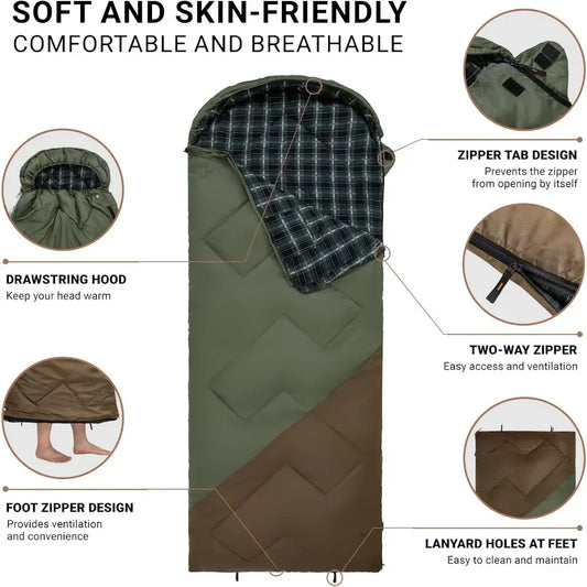 Sleeping Bag for Adults Lightweight, Water-Resistant