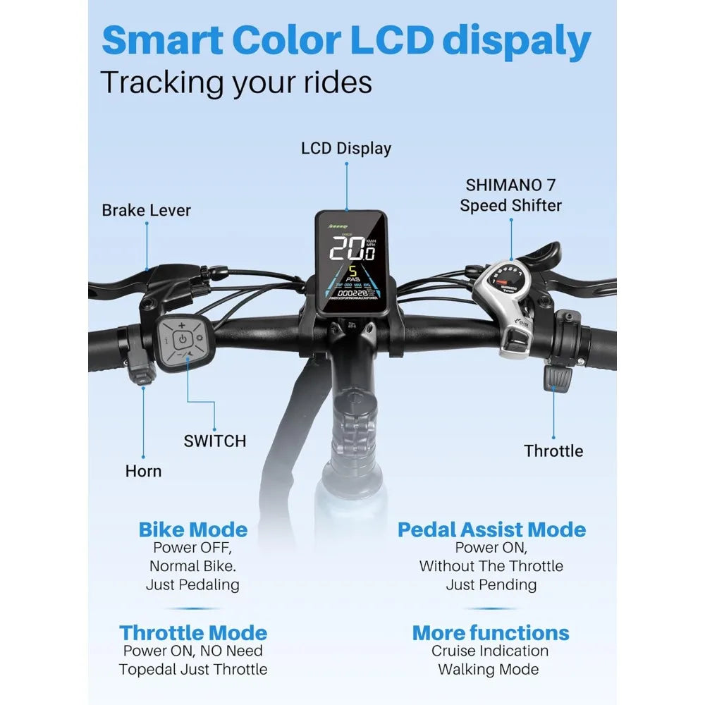 26" Electric Bike for Adults