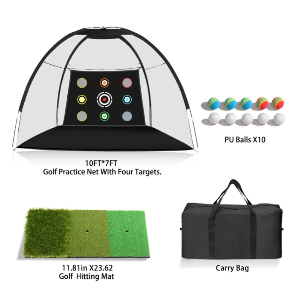 10 * 7ft black golf net, 9 targets