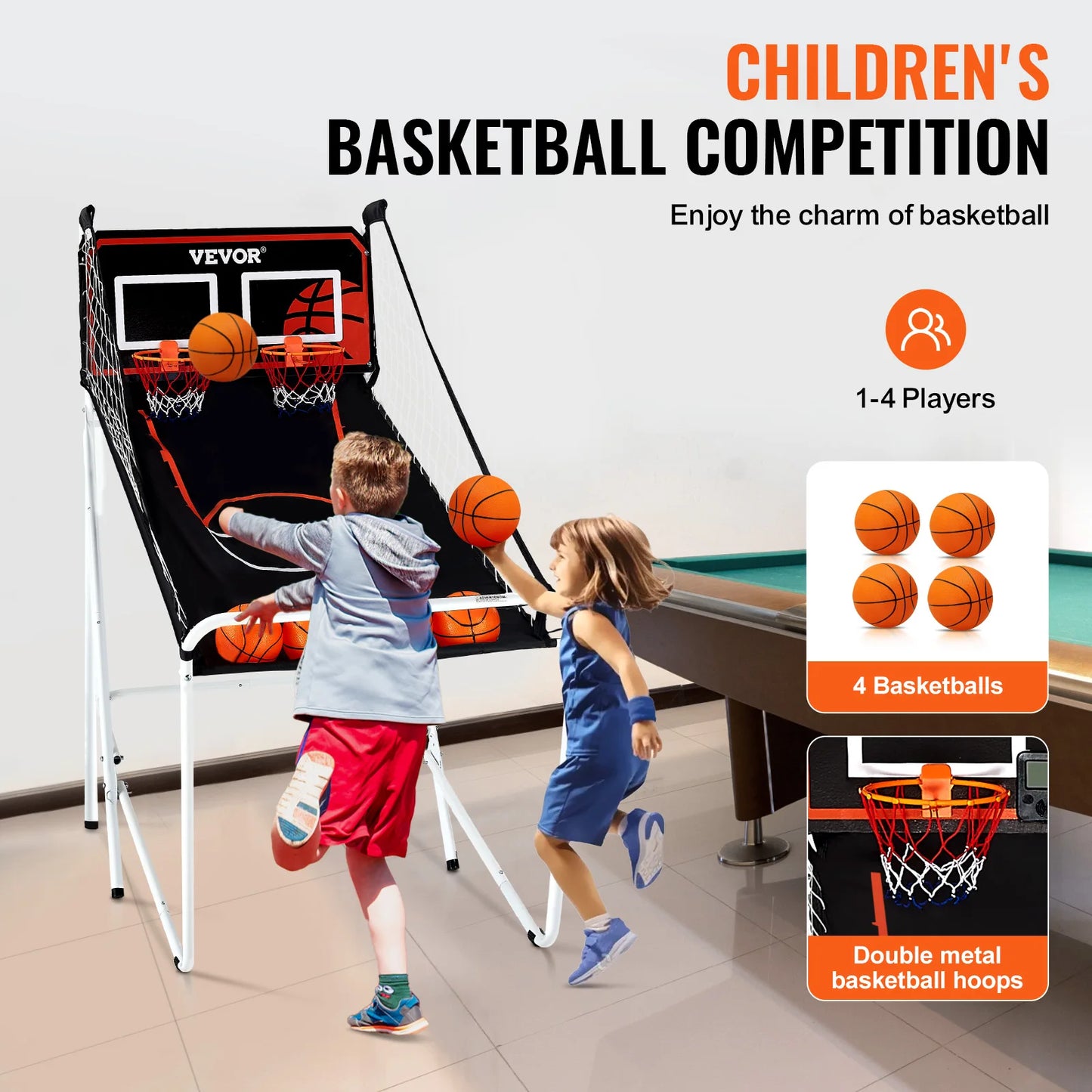 VEVOR Foldable Basketball Arcade Game, 2 Player