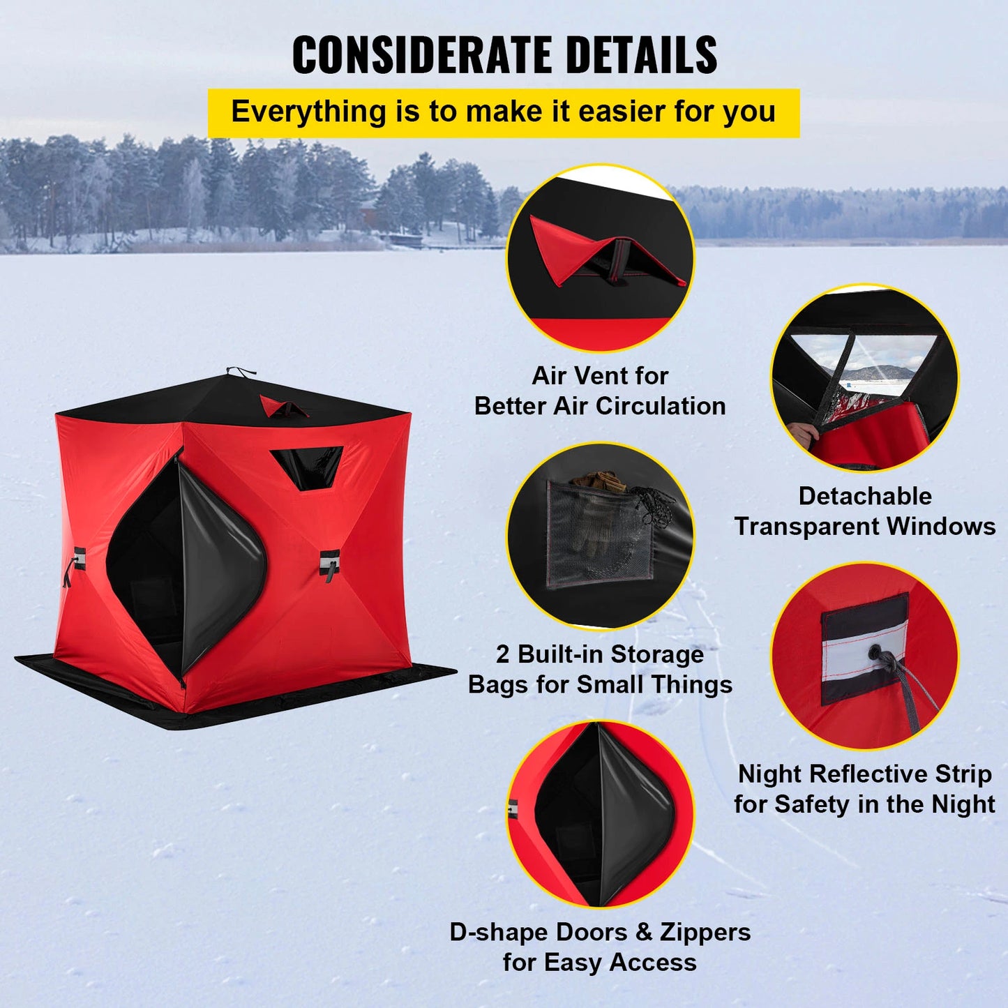 Ice Fishing Tent Warm Awning Pop-Up