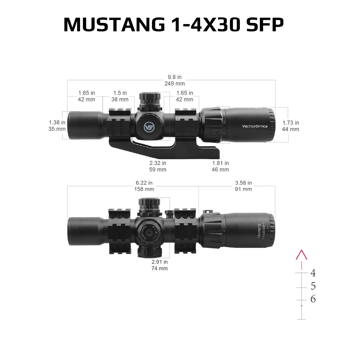 LPVO Riflescope For .308 30-06 AR15 Rifles