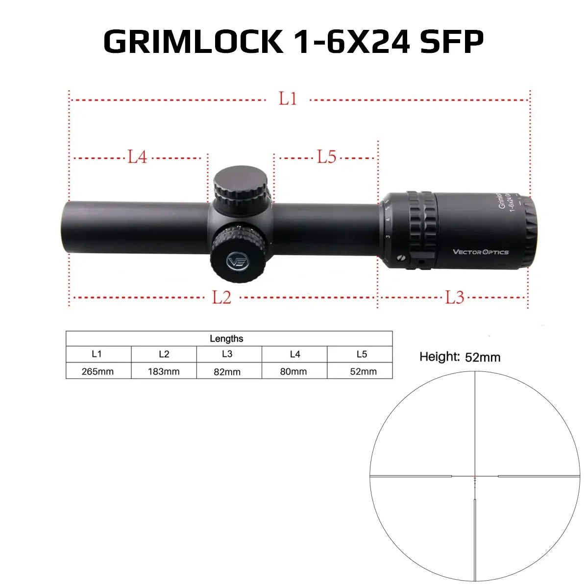 LPVO Riflescope For .308 30-06 AR15 Rifles