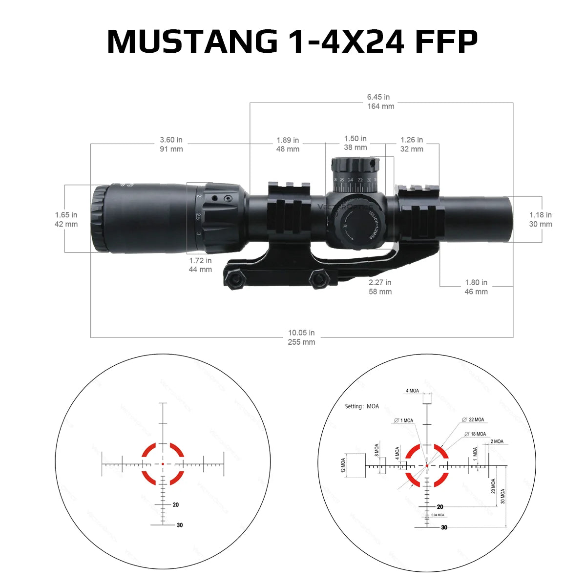 LPVO Riflescope For .308 30-06 AR15 Rifles