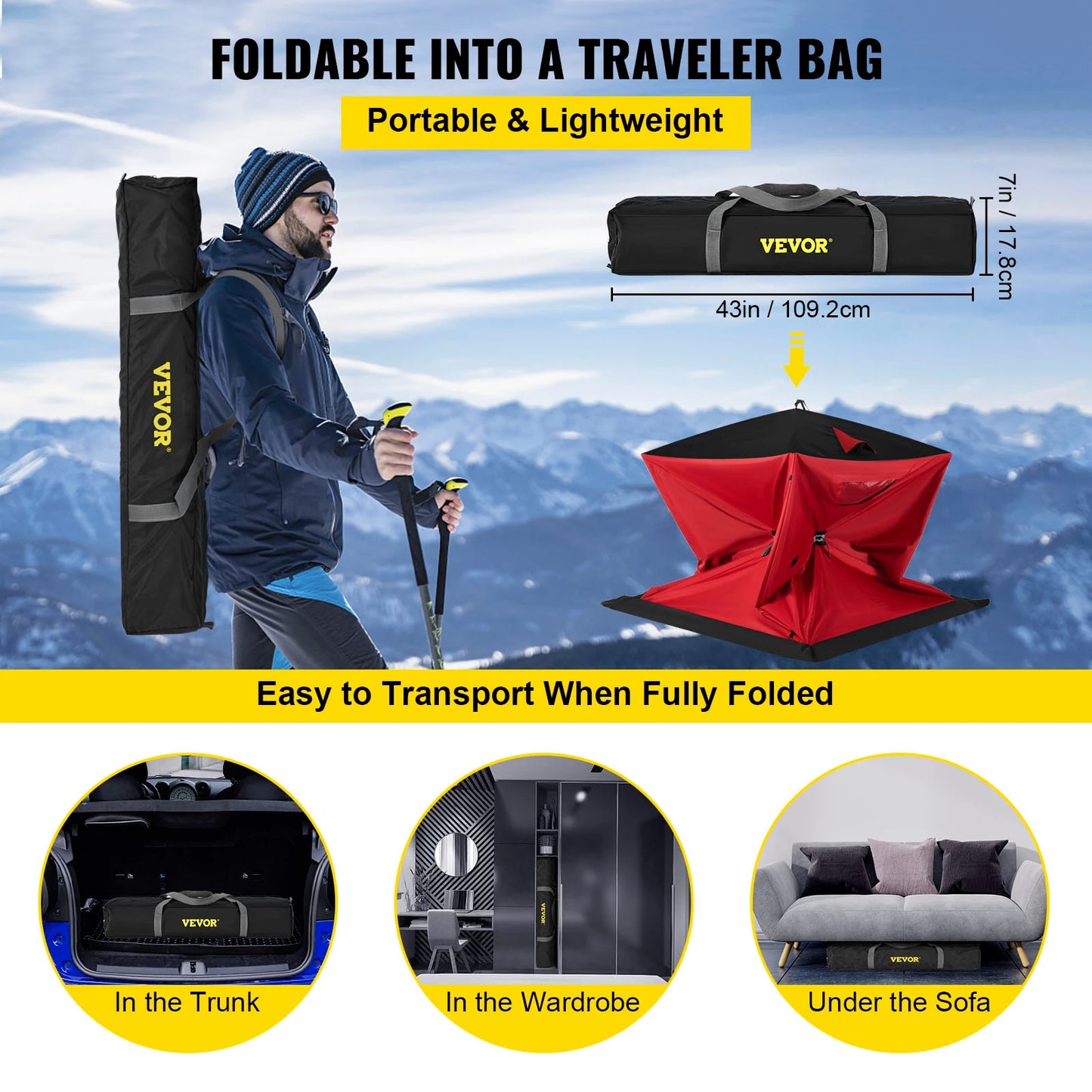 Ice Fishing Tent Warm Awning Pop-Up