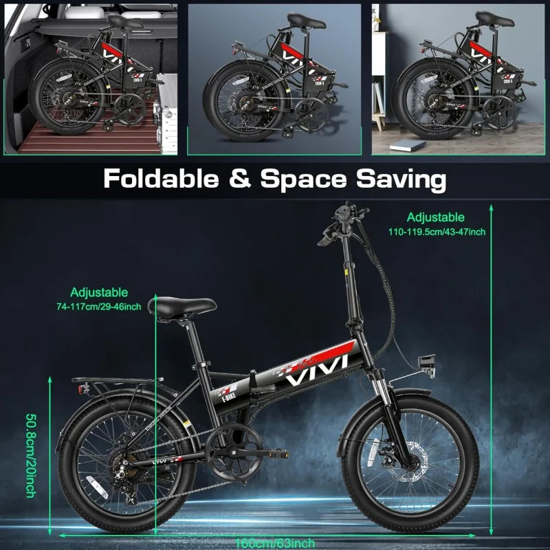 Foldable Ebike Electric Bicycle with 48V Remo