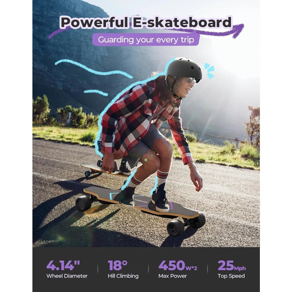 Electric Skateboard With Remote Control 12.5 Miles Range