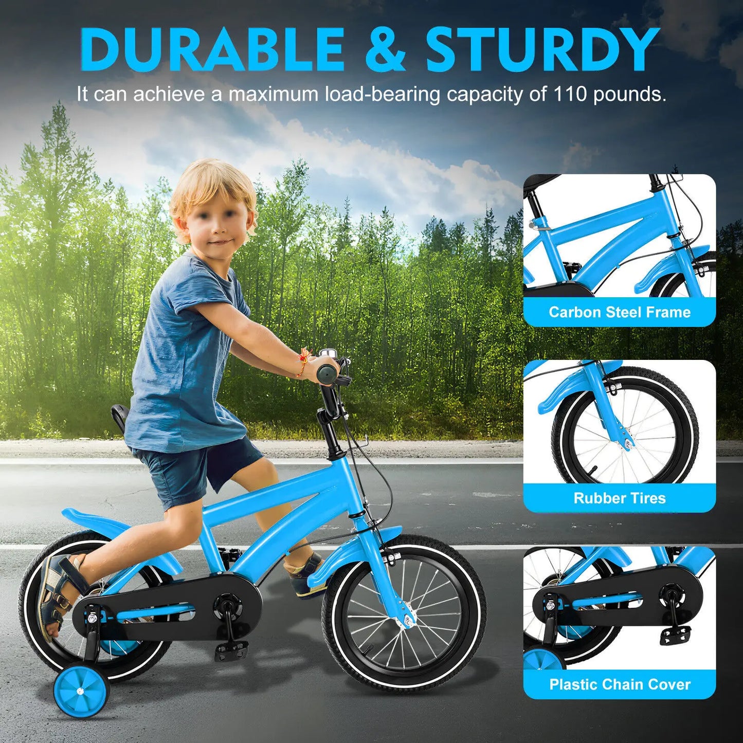 14in Children Bicycle Boys Girls Kids Bike