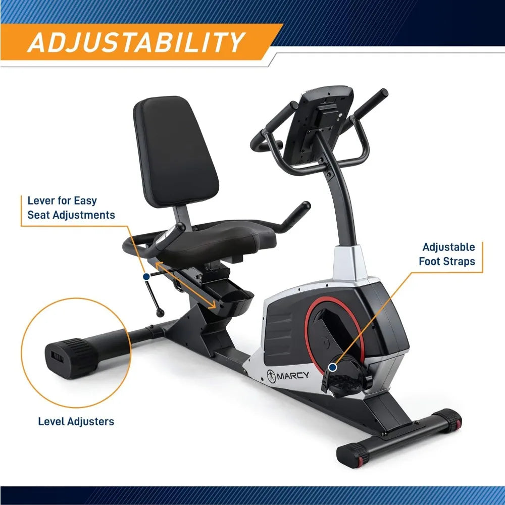 Exercise Bike with Adjustable Seat, Pulse Monitor