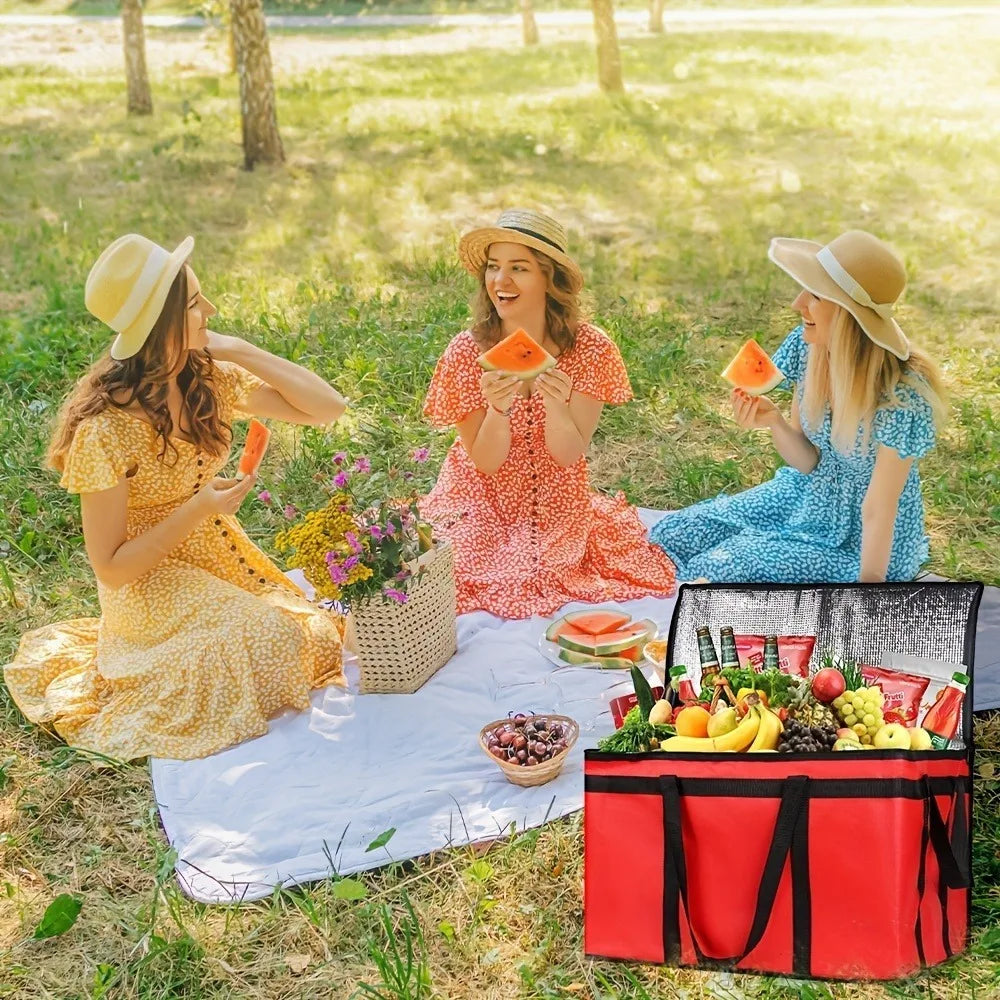 1 PC XXXL Picnic Bags 79L for Hot and Cold Food, Removable Hard Bottom, Camping Storage, Large Capacity Reusable Lunch Bag