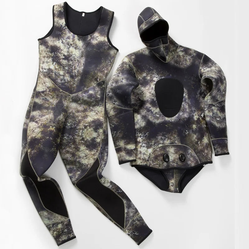 Scuba Diving Suit Camouflage 2pieces Keep Warm